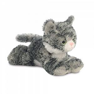 Мягкая игрушка Aurora World Mini Flopsies Lily the Cat серая/белая/розовая - Фото 1