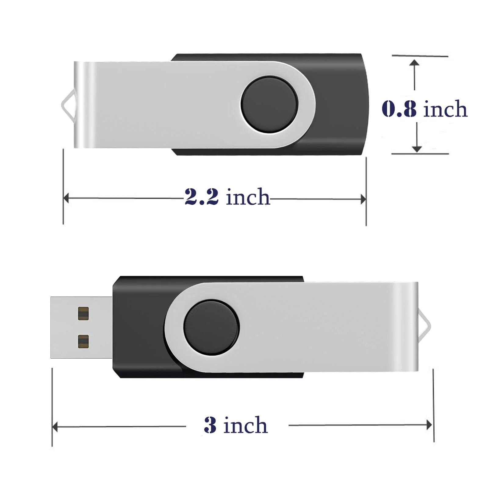 USB-накопичувач EASTBULL 1GB USB 2.0 Rotate Metal 20 шт. Різнокольоровий, фото №6