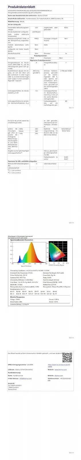Настільна лампа Blomus IRIS Aluminium Base Matte Stainless Steel 24х32 см Скляний плафон, фото №8