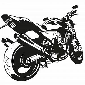 Наклейка на стіну Мотоцикл Cross Bike 62 x 57 см 070 Чорний synthetic.ua - Фото 1
