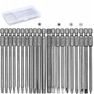 Набір викруткових біт Treki 21 шт 100 мм довгі Torx з отвором 6.35 мм шестигранник - Фото 1