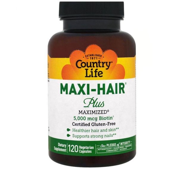 Комплекс для шкіри нігтів Country Life Maxi-Hair 120 Caps, фото №1 Комплекс для шкіри нігтів Country Life Maxi-Hair 120 Caps, фото №1