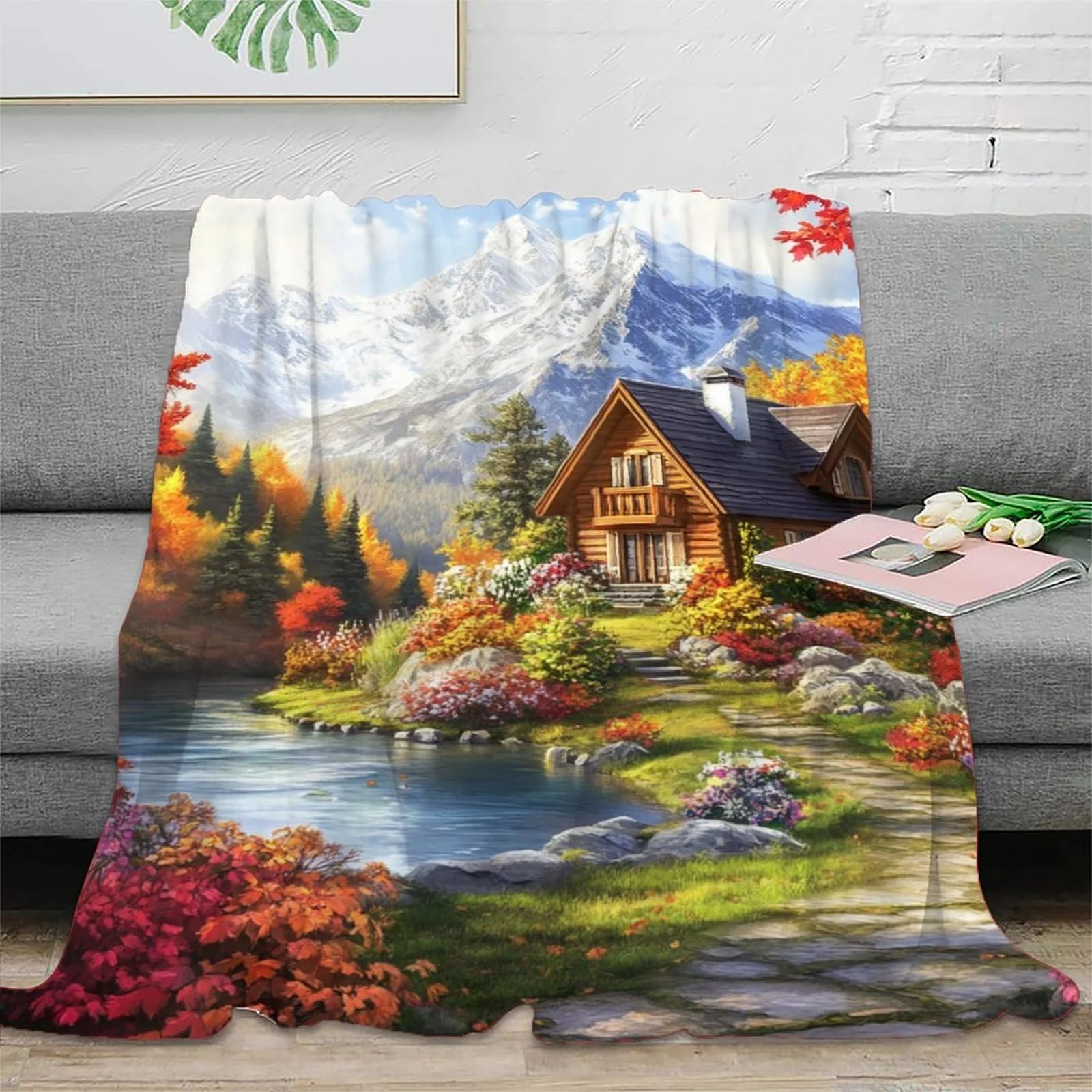 Покривало GAOYUCHUN Cabin in The Forest з 3D принтом, фото №2