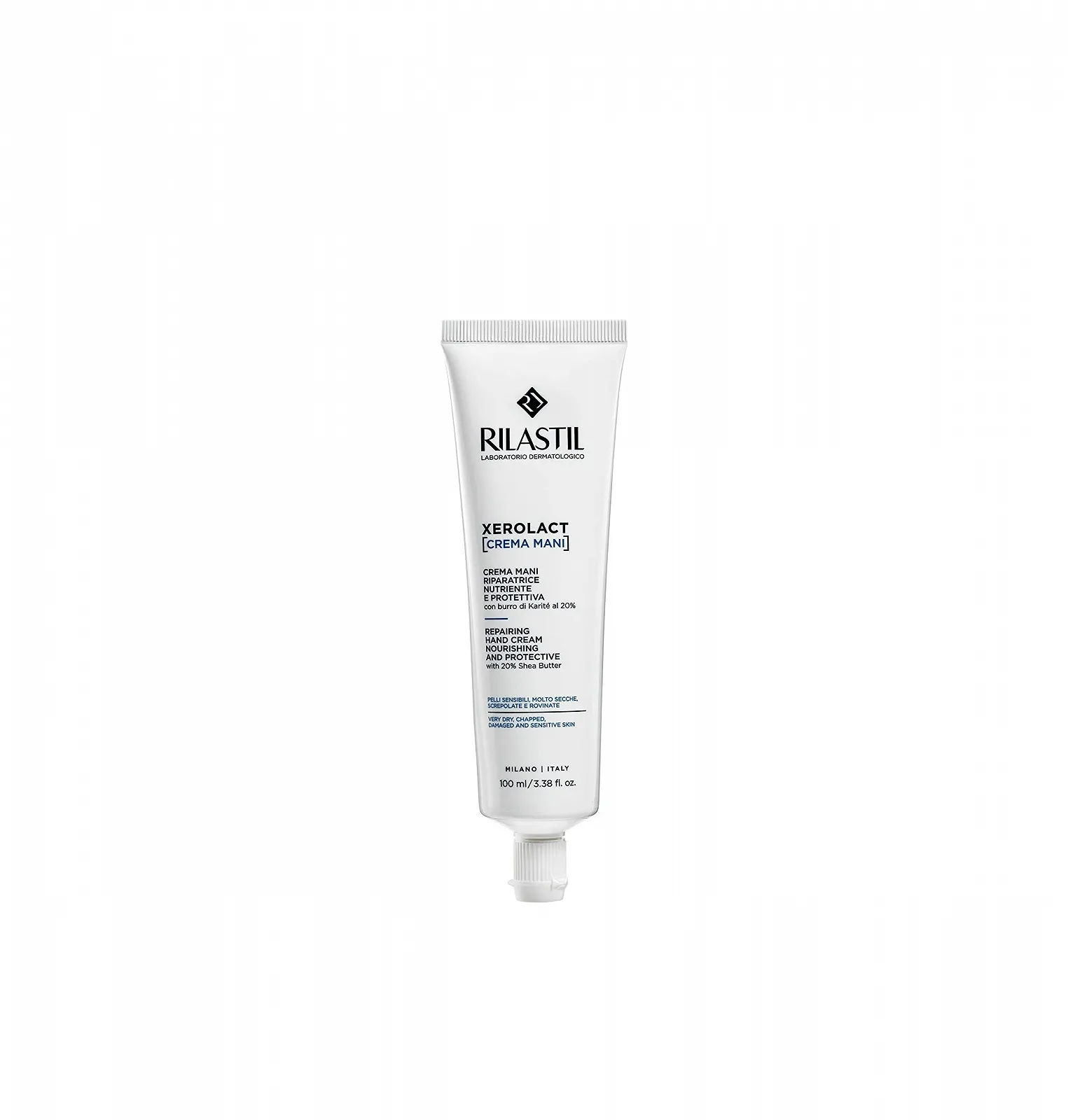 Крем Rilastil Xerolact Reparadora для сухих, потрісканих та пошкоджених рук, стандартний, 100 мілілітрів, фото №1