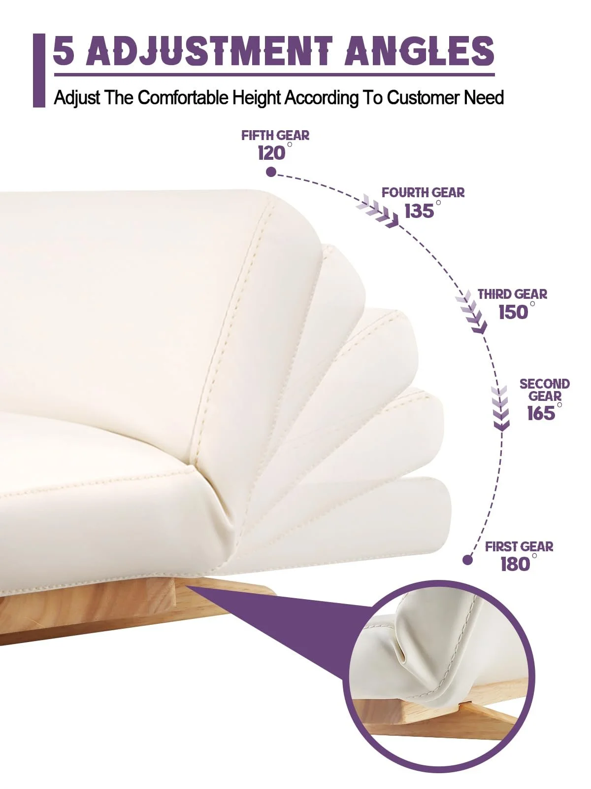 Підставка для рук манікюрна EBANKU, регульована по висоті, біла, фото №2