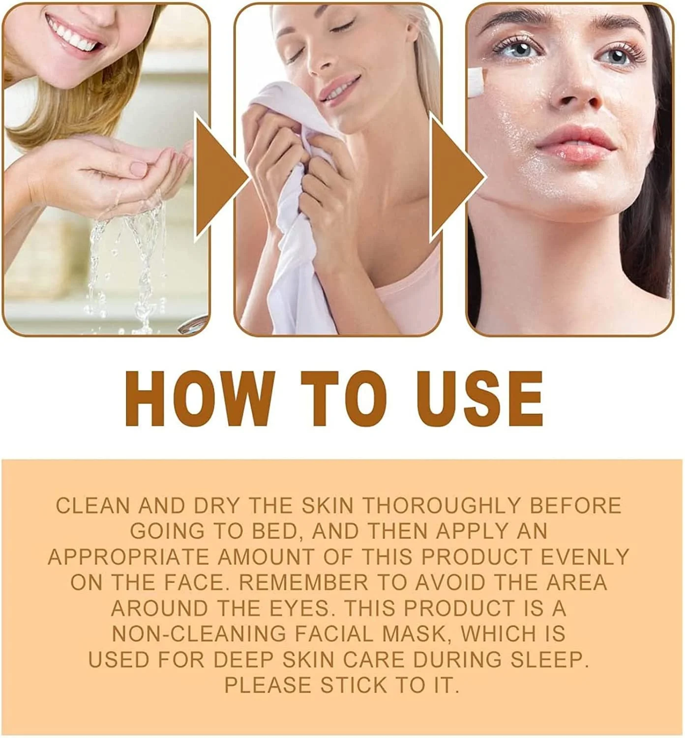 Увлажняющая маска с коллагеном VitaC Korean, Укрепляющая ночная маска с коллагеном Korean, Лифтинг-маска против старения, Портативная маска для лица без смывания (3 упаковки), фото №7