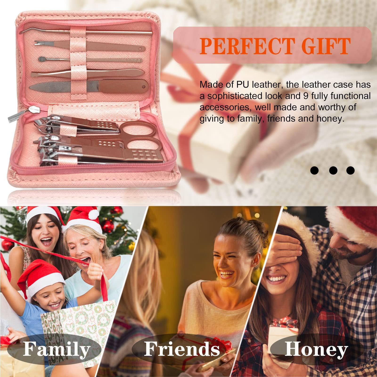 Набір для манікюру 9 в 1 Професійний, з нержавіючої сталі Rose Gold, фото №6 Набір для манікюру 9 в 1 Професійний, з нержавіючої сталі Rose Gold, фото №6