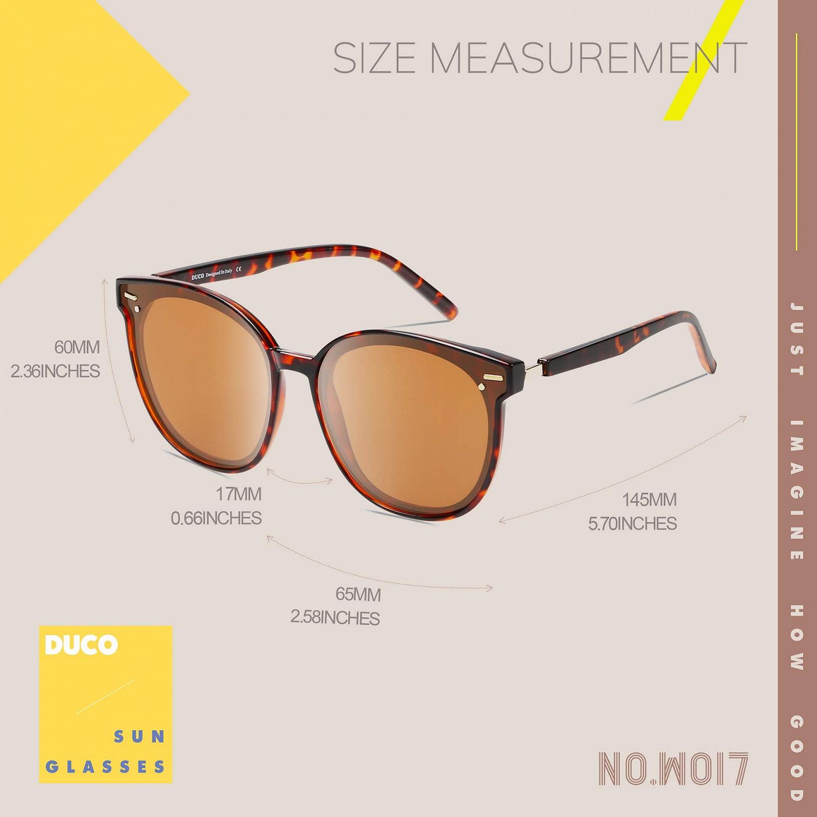 Сонцезахисні окуляри DUCO W017 Жіночі Поляризовані Вінтажні Великі Оверсайз Круглі, фото №3