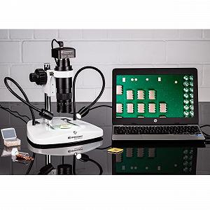 Микроскоп Bresser DST-0745 Zoom 0.7X–4.5X для цифрового микроскопа и ультрамакросъемки с C-Mount камерами до 1/2 дюйма с верхним и проходящим светом, белый synthetic.ua - Фото 1