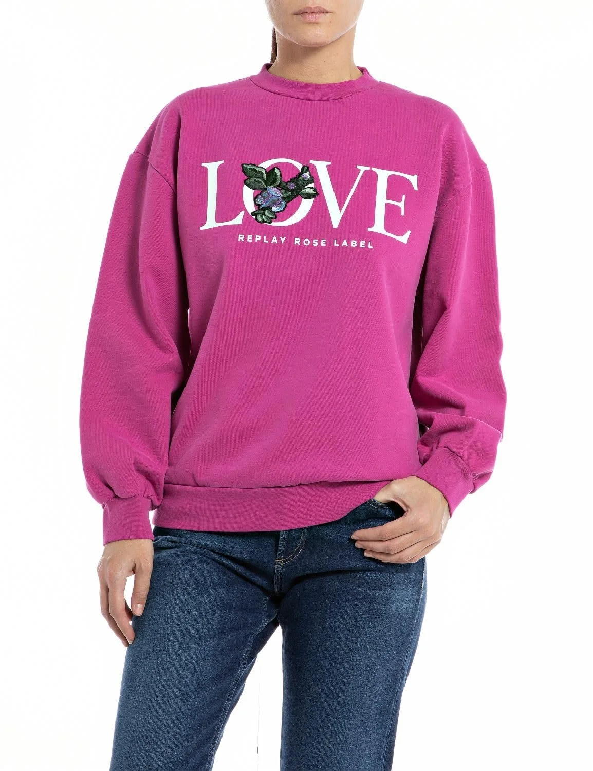 Жіночий Бавовняний Світшот Replay Rose Label Collection, фото №1