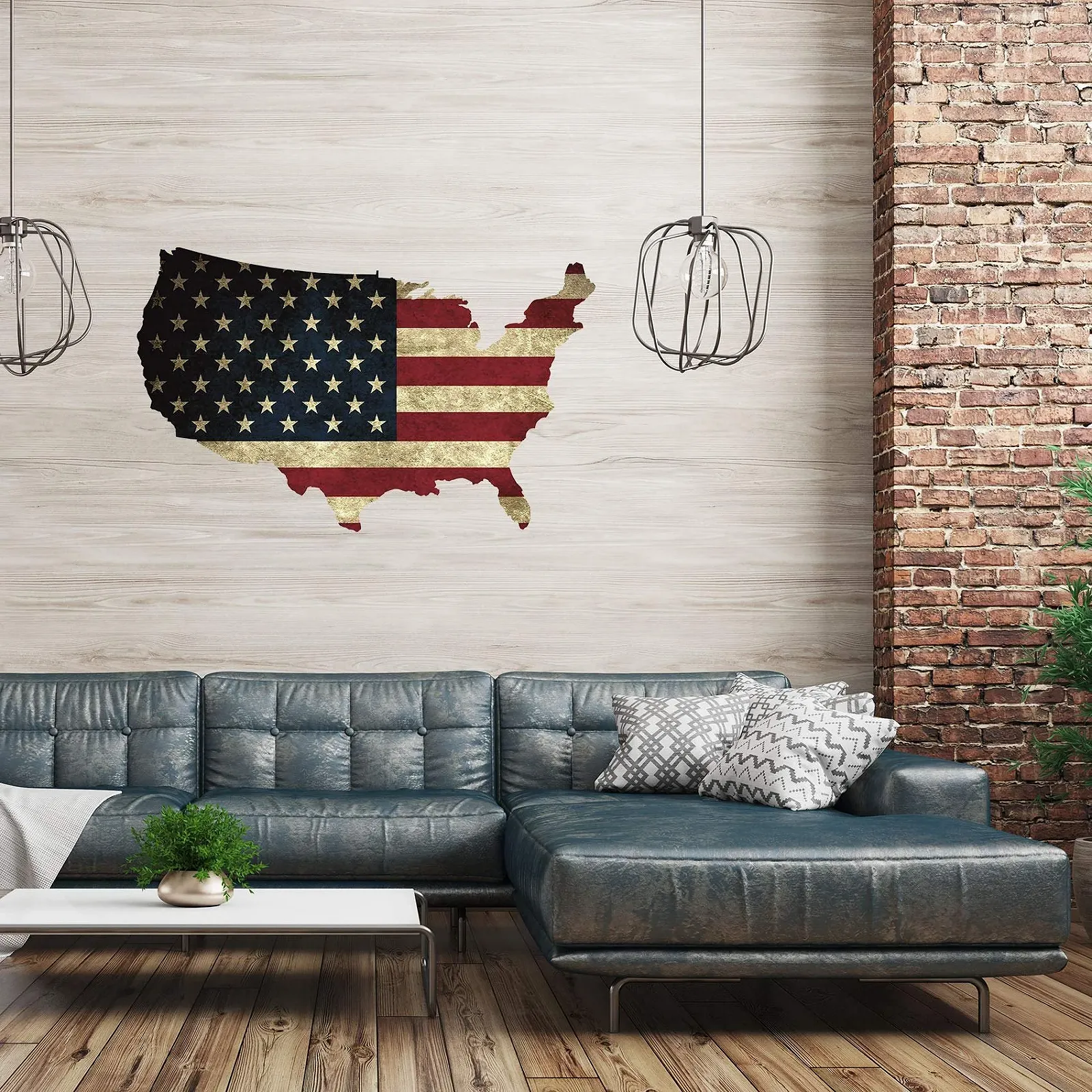 Наклейка на стіну Finest Folia Прапор США 100x60 см, фото №2