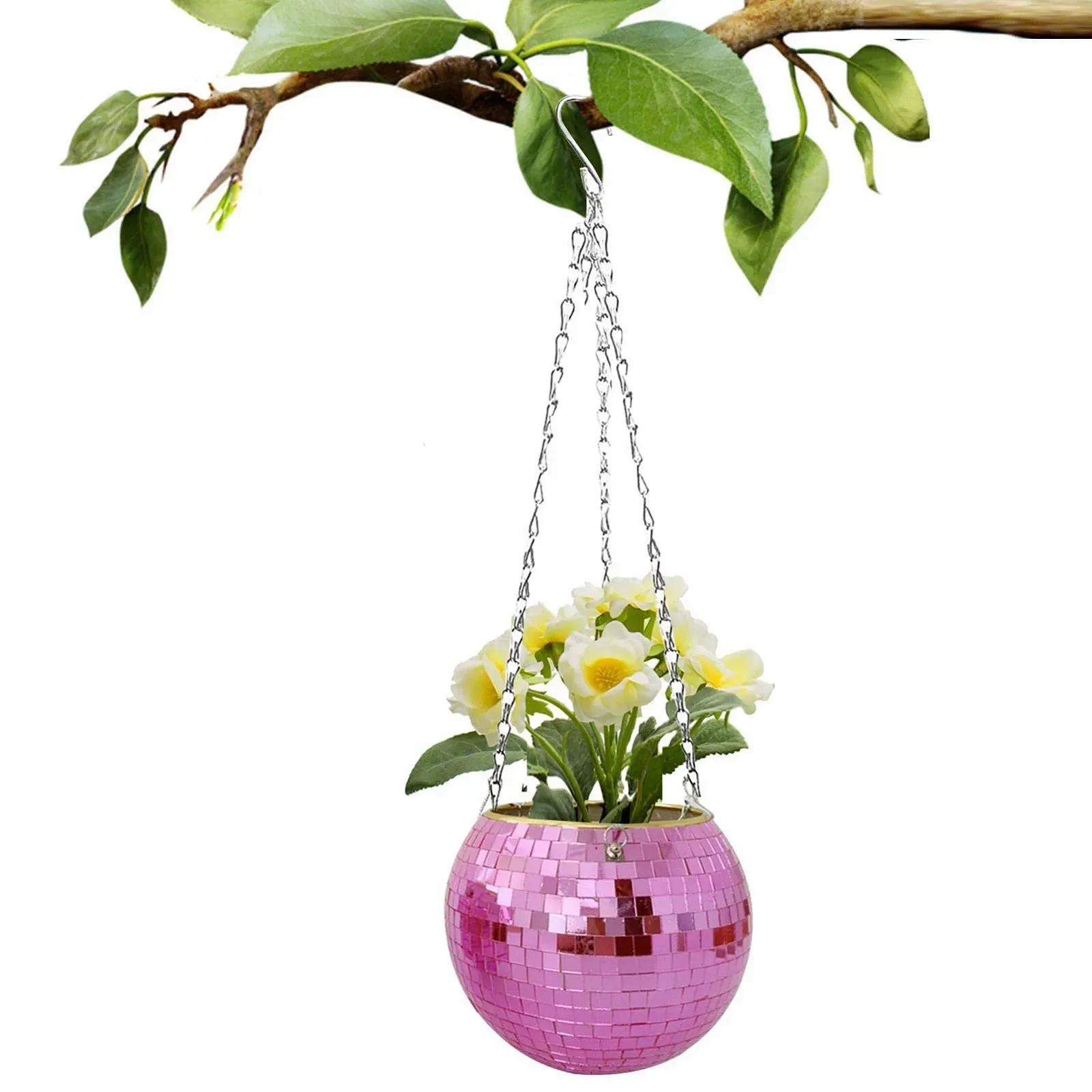 Підвісне кашпо SYNYEY Диско-куля Дзеркальне 6 дюймів Сріблясте, фото №1 Підвісне кашпо SYNYEY Диско-куля Дзеркальне 6 дюймів Сріблясте, фото №1