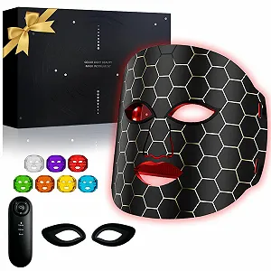 LED Маска для лица Красный Свет, Терапия Красным Светом 7 Функций с Контроллером, Лечение Акне, Восстановление - Фото 1