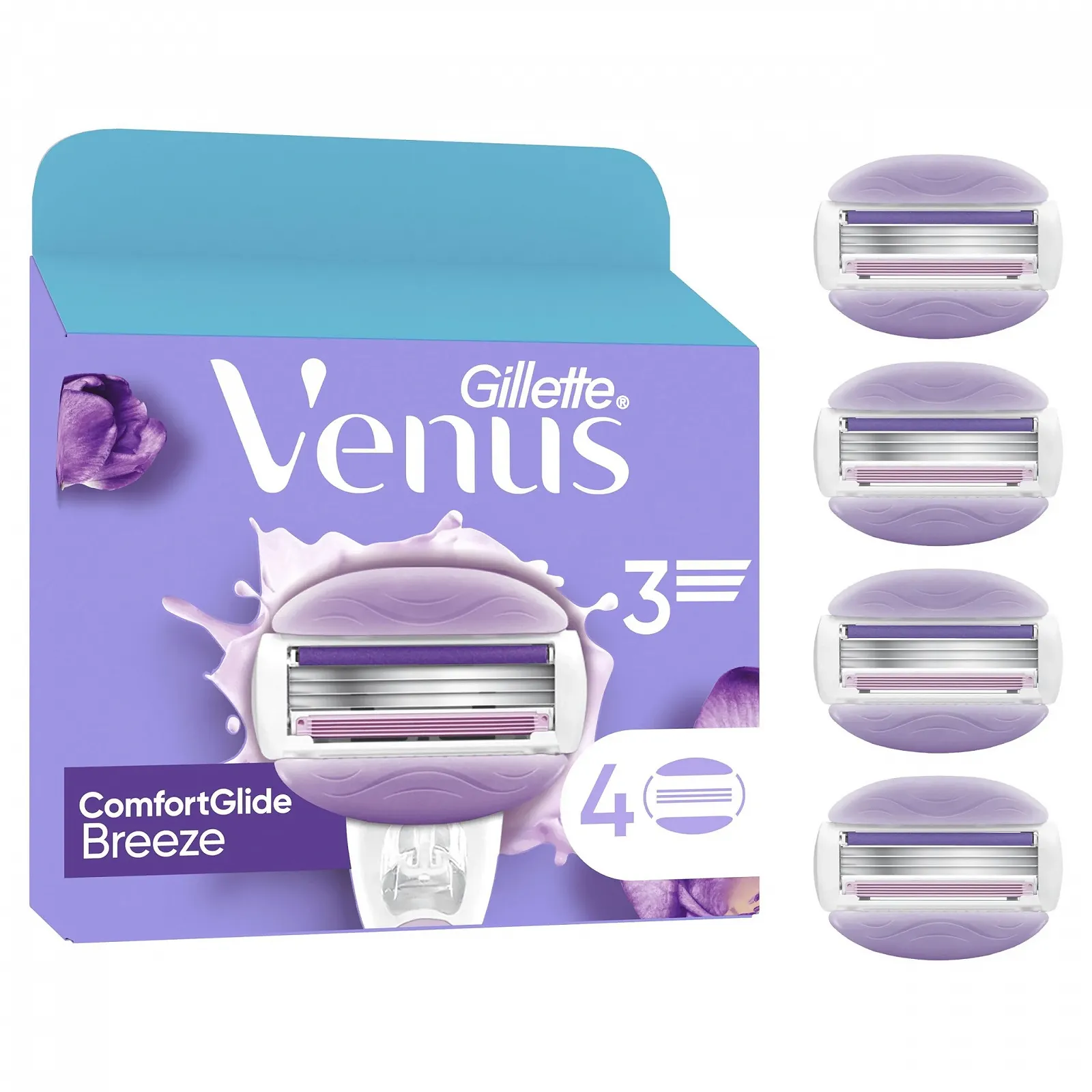 Бритва женская Gillette Venus ComfortGlide Breeze с 4 кассетами Metal Handle Shower Holder, фото №1 Бритва женская Gillette Venus ComfortGlide Breeze с 4 кассетами Metal Handle Shower Holder, фото №1