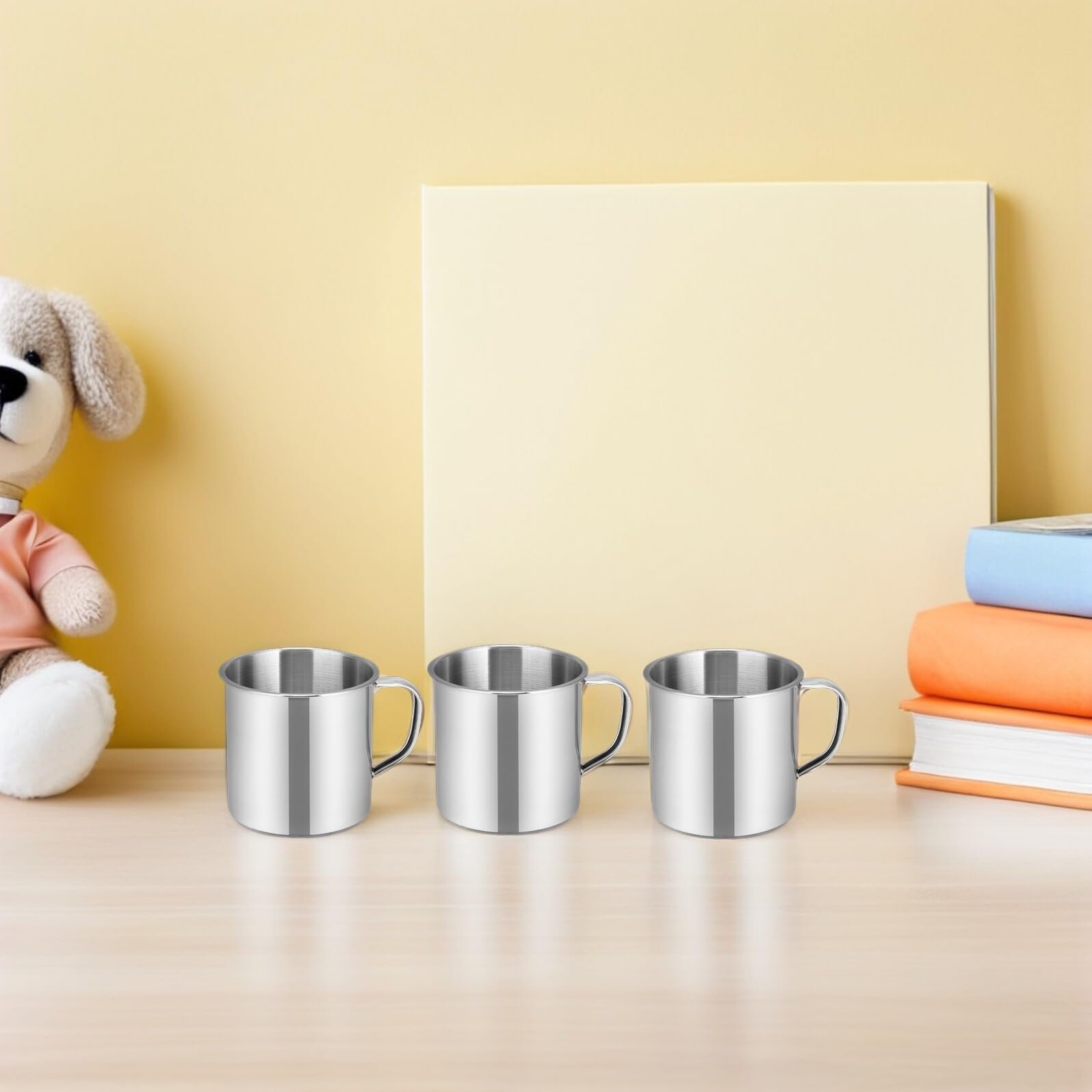 Набор из 6 стальных стаканов для воды, герметичные стаканы, идеально подходят для детского сада и школы, прочная конструкция, легко моются, идеально подходят для молока и воды, фото №9