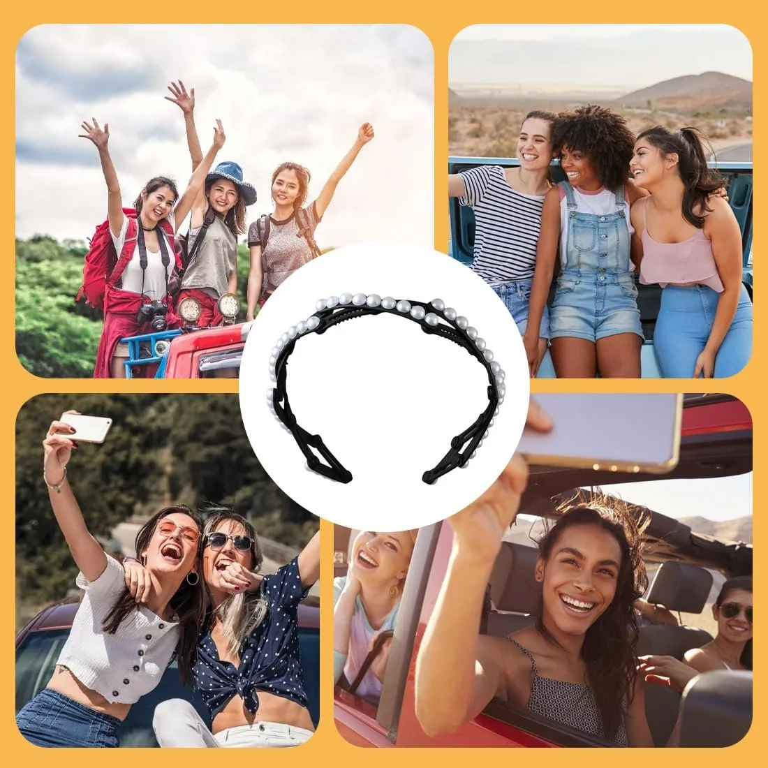 Набір з 2 дитячих обручів для волосся з пластиковими намистинами, фото №6