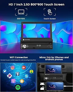 Автомагнитола Hikity / 7" / Сенсорная / 2/16Гб / Android 12 / Bluetooth / WI-FI / GPS / USB / AUX / 1DIN synthetic.ua - Фото 1