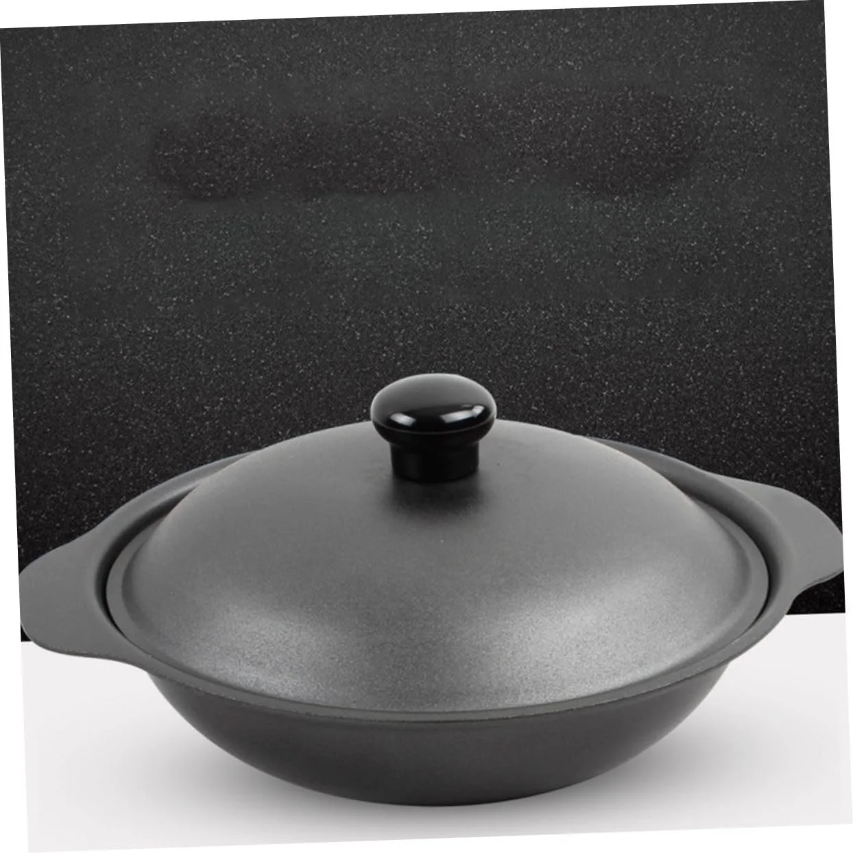 Каструля чавунна 18 см з кришкою для тушкування, фото №9