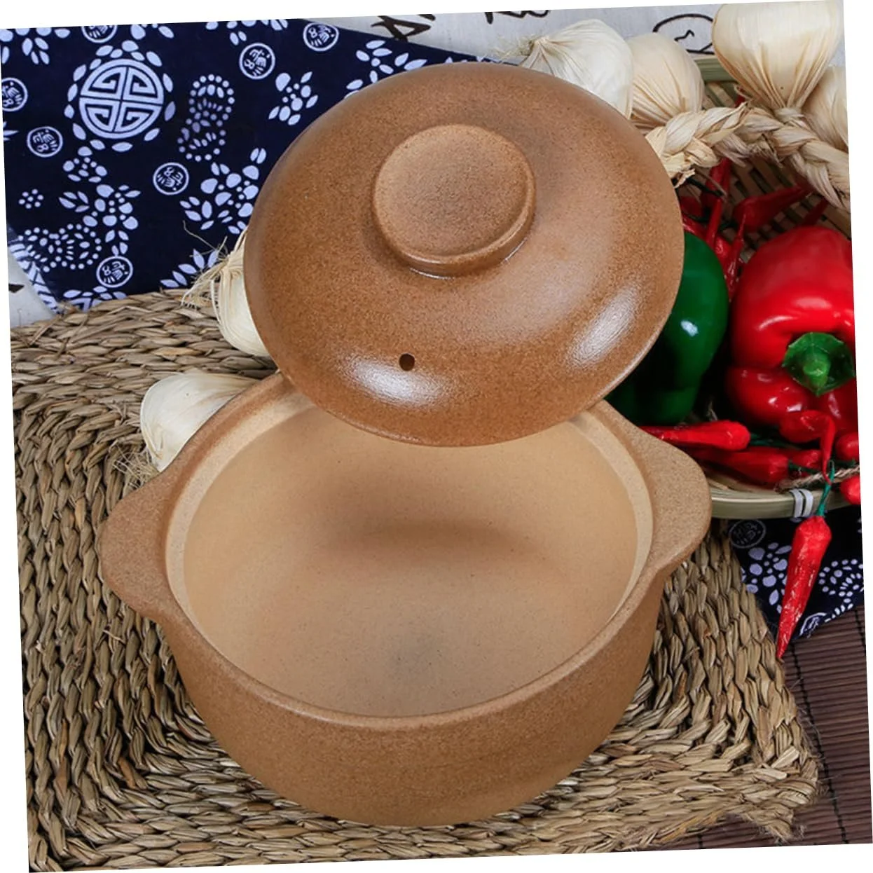 Каструля керамічна 1,6 л з ручками для тушкування рівномірне нагрівання, фото №7