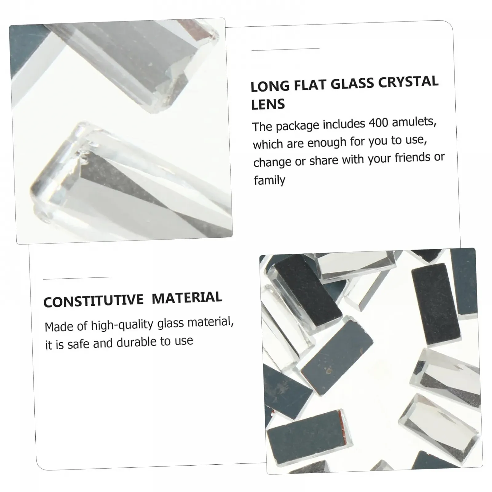 Плитка Мозаїчна STOBOK 800 шт, Смужка, Каміння, Міні, Скляна, Біла, фото №3