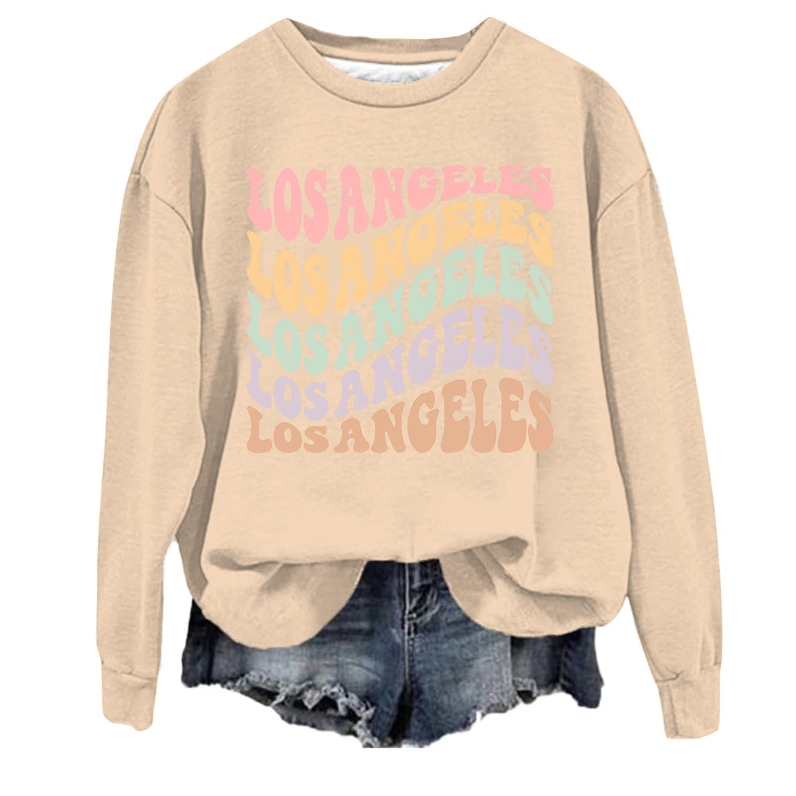 Пуловер Los Angeles С Буквенным Принтом, Женский, Калифорния, фото №1 Пуловер Los Angeles С Буквенным Принтом, Женский, Калифорния, фото №1