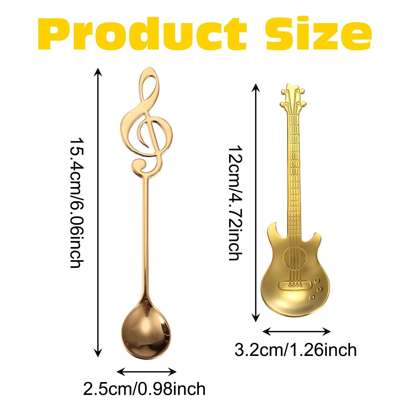 Ложка-гітара Кавова ложка-гітара Музична 8 штук, фото №2