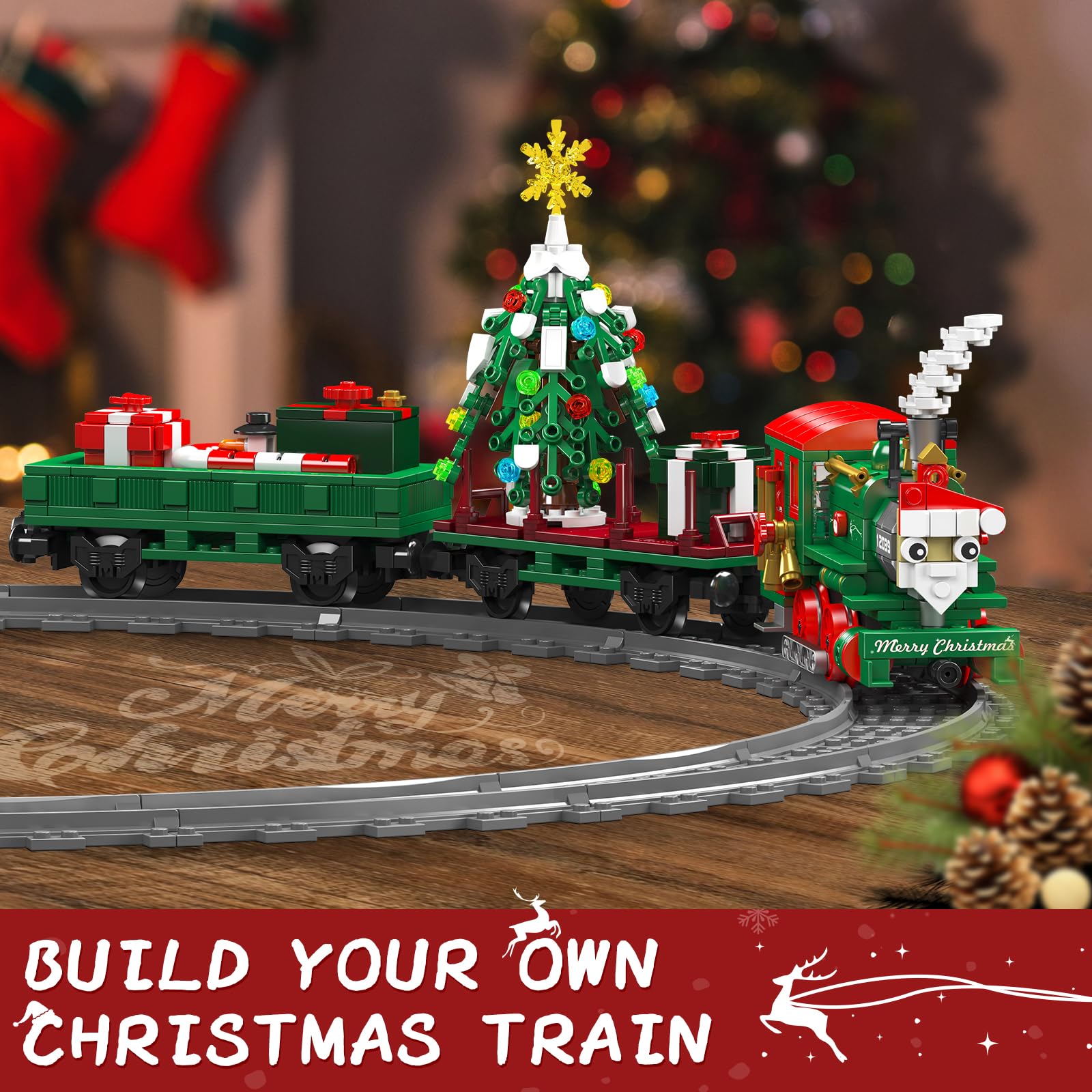Набір конструктор Mould King 12039 Festive Christmas Train з дистанційним керуванням 922 деталей, фото №4