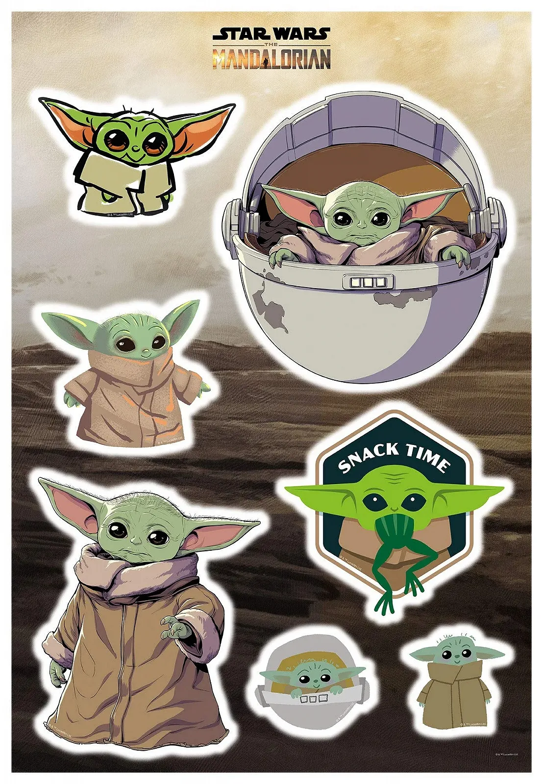 Наклейка на стену Komar Star Wars Mandalorian Baby Yoda 50 x 70 см 14060h, фото №2