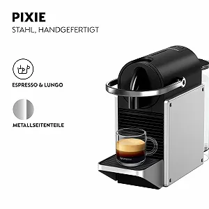 Капсульная кофемашина Nespresso De'Longhi Pixie EN127.S, две кнопки прямого набора, эко-режим, компактный дизайн, система давления 19 бар, 1260 Вт, серебристо/черный цена на synthetic.ua - Фото 1 Капсульная кофемашина Nespresso De'Longhi Pixie EN127.S, две кнопки прямого набора, эко-режим, компактный дизайн, система давления 19 бар, 1260 Вт, серебристо/черный synthetic.ua - Фото 1