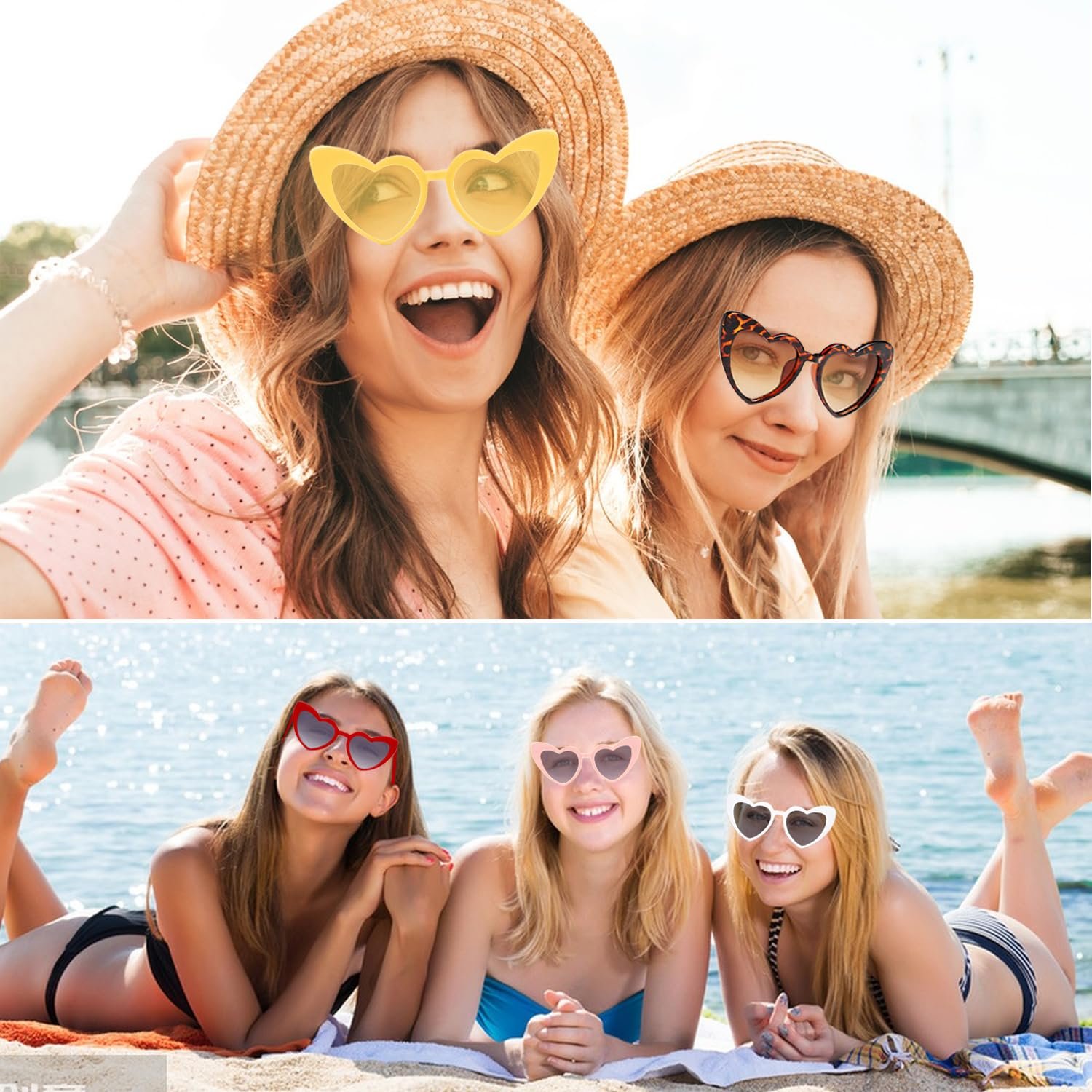 Сонцезахисні окуляри Серце, бежевий, фото №4 Сонцезахисні окуляри Серце, бежевий, фото №4