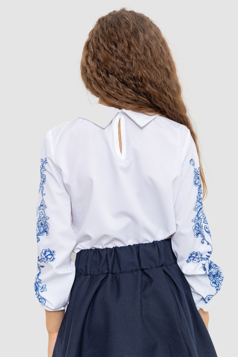 Блуза для дівчаток нарядова колір біло-синій 172R026-1, фото №5