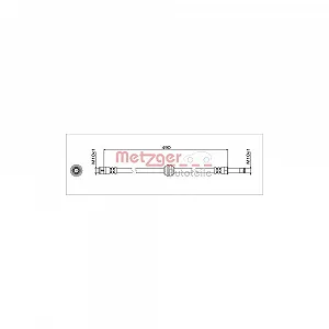 Гальмівний шланг METZGER 4111781 GREENPARTS для MERCEDES-BENZ, передня вісь зліва - Фото 1