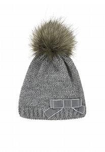 Шапка с помпоном Döll для девочек, вязаная synthetic.ua - Фото 1