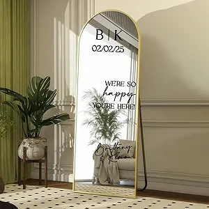 Наклейка на дзеркало Welcome To The Wedding Vinyl Mirror Stickers Персоналізована Чорний 42 см - Фото 1