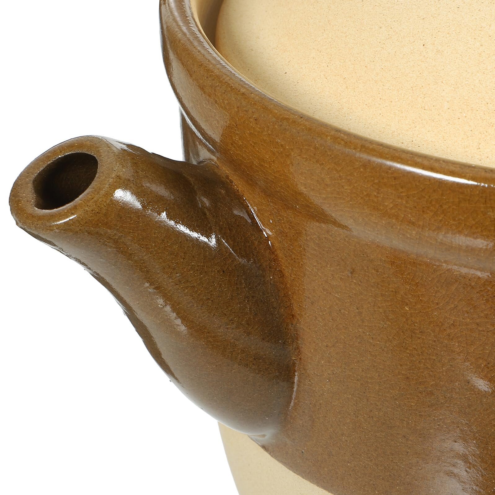 Керамический глиняный горшок для травяной медицины термостойкий для газовой плиты гладкий, фото №6