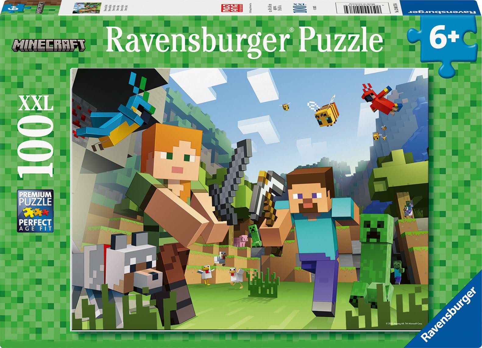 Пазл Ravensburger Minecraft Steve and Alex 100 деталей XXL, фото №1 Пазл Ravensburger Minecraft Steve and Alex 100 деталей XXL, фото №1
