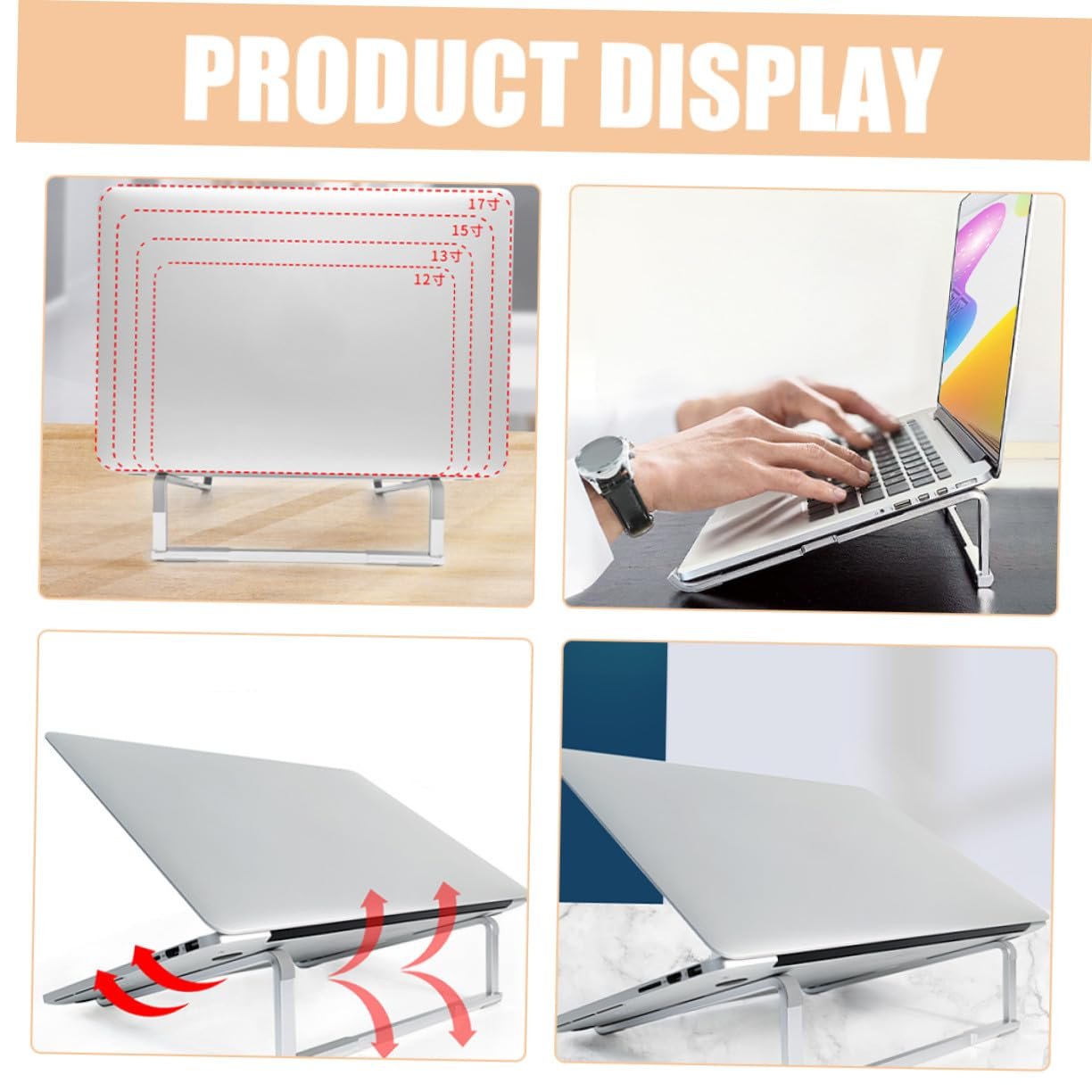 Підставка для ноутбука складна алюмінієвий сплав портативна сумісна з різними брендами, компактна, фото №6 Підставка для ноутбука складна алюмінієвий сплав портативна сумісна з різними брендами, компактна, фото №6