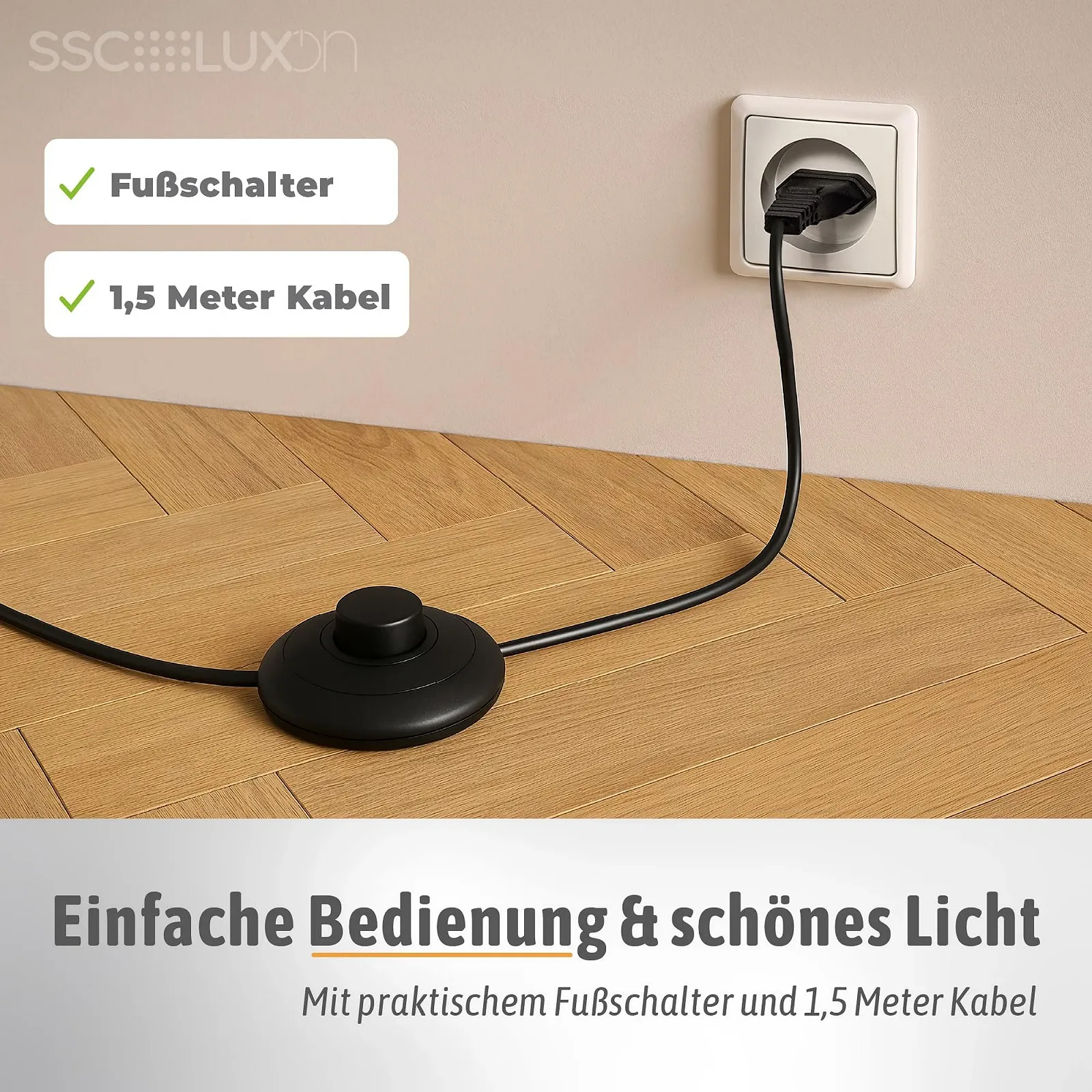 Настільна лампа та торшер SSC-LUXon Aureva 2 шт. Smart WLAN GU10 5 Вт Чорний Золотий, фото №5