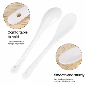 Ложка керамическая Mini Small для яиц, длинная чайная, фарфоровая мокко, для кофе, десертная, для соуса, набор 5 шт synthetic.ua - Фото 1