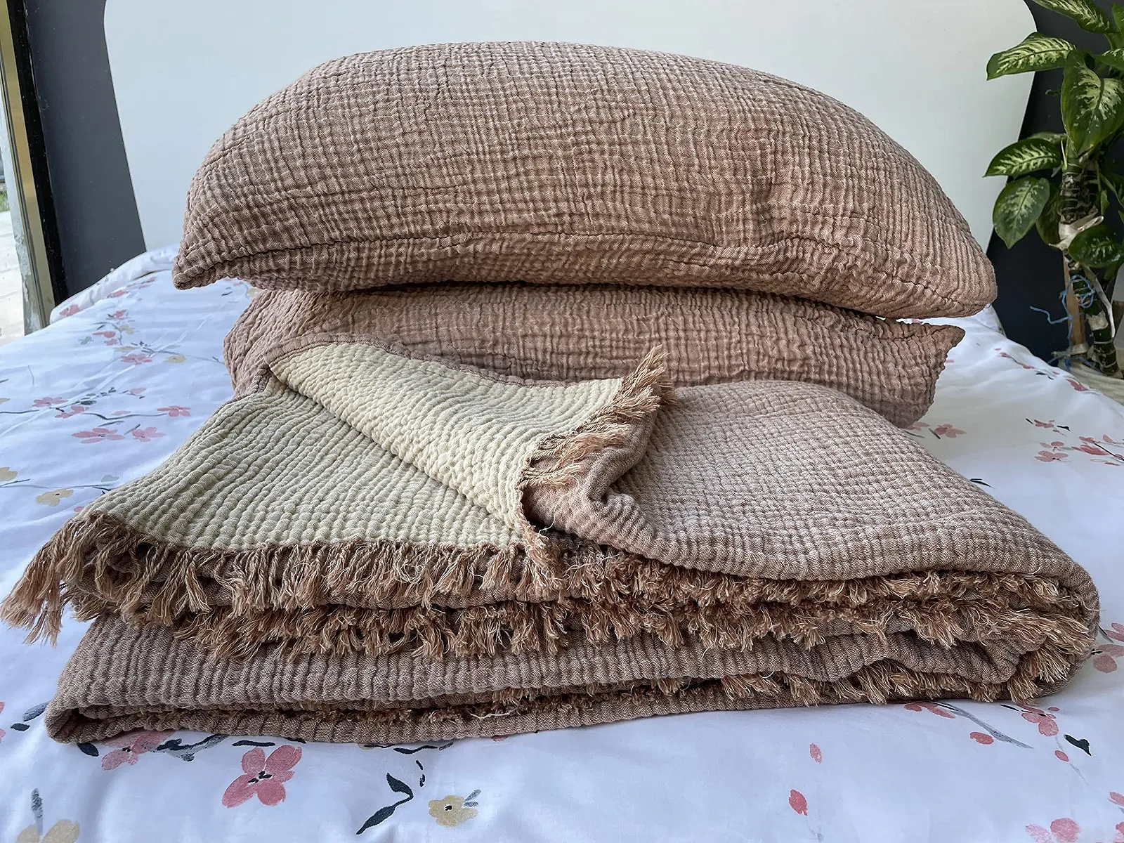 Муслінове покривало BONPERLA 100% бавовна 4 шари Коричневий (Стандартні наволочки 50x70 см), фото №5 Муслінове покривало BONPERLA 100% бавовна 4 шари Коричневий (Стандартні наволочки 50x70 см), фото №5