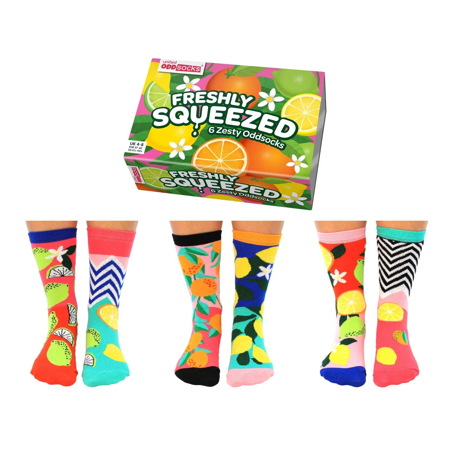Шкарпетки Citrus Fruits Oddsocks Розмір 37-42 в наборі 6 штук, фото №1 Шкарпетки Citrus Fruits Oddsocks Розмір 37-42 в наборі 6 штук, фото №1