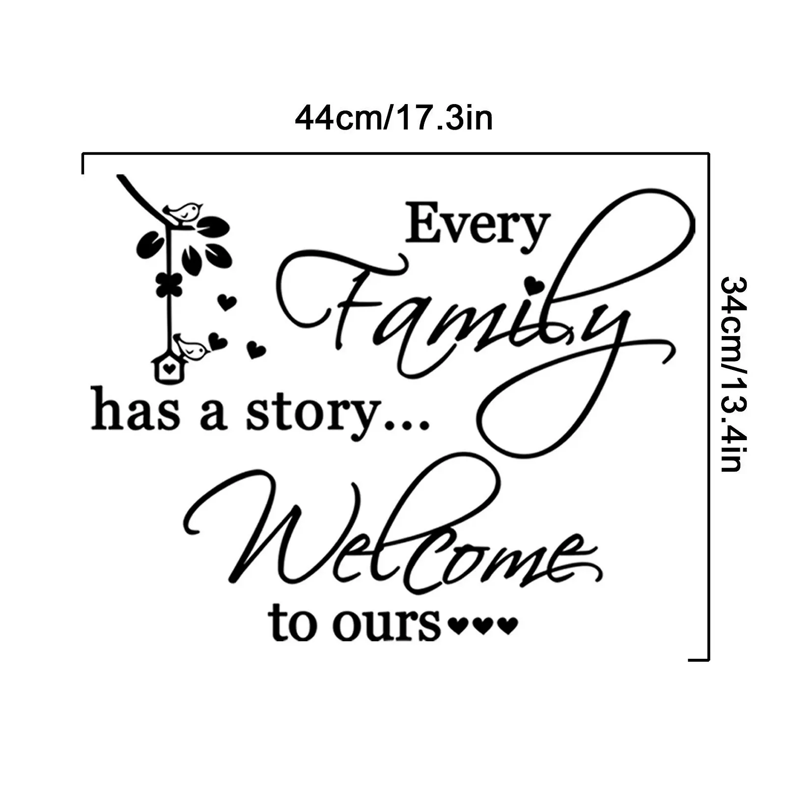 Наклейка на стену Jiayaus Цитата Every Family Has A Story Виниловая 44 x 34 см, фото №5