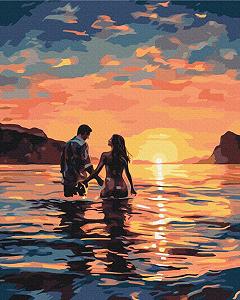 BS53890 Картина за номерами 40 х 50 см Закохані на світанку Без коробки - Фото 1