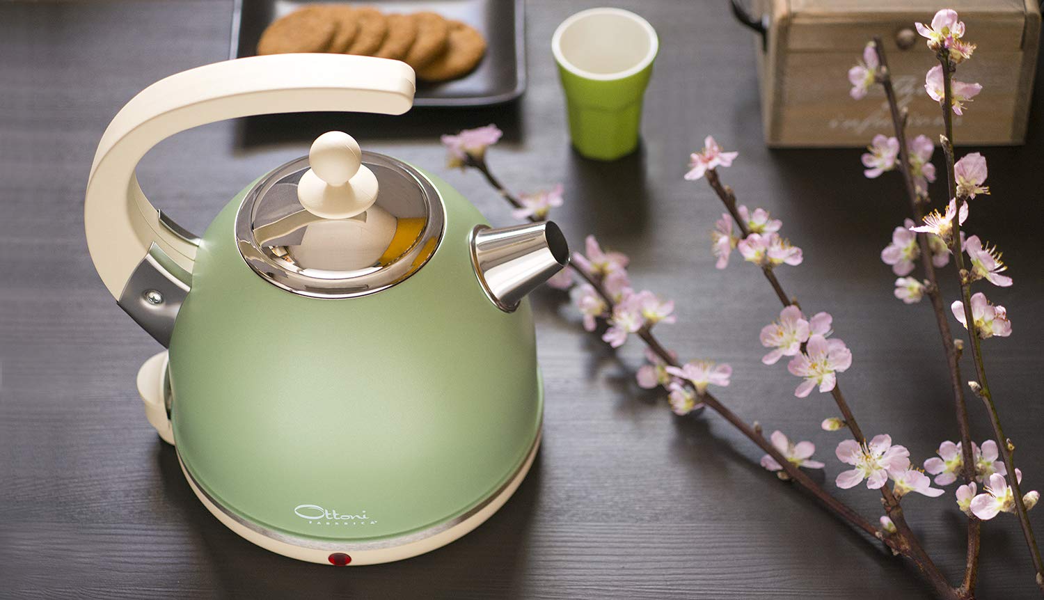 Электрочайник Ottoni Fabbrica Alice Primavera 1.7 л 2400 Вт Автоотключение Без BPA Съемный фильтр от накипи Защита от работы без воды 360° база, фото №4