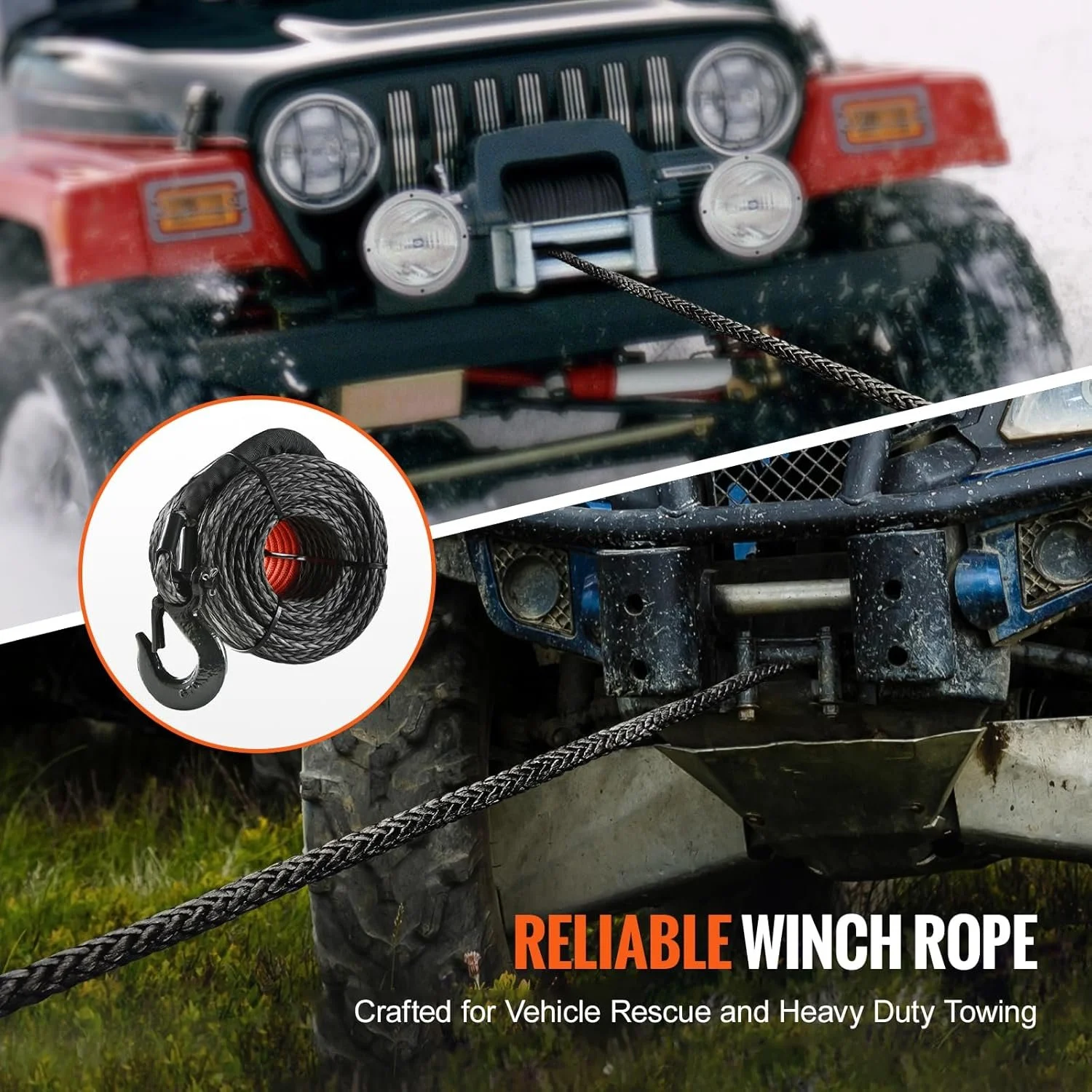 Синтетический лебедочный трос VEVOR JLWR9.5-26 Black, фото №6 Синтетический лебедочный трос VEVOR JLWR9.5-26 Black, фото №6