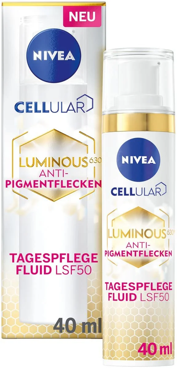 Денний флюїд для обличчя NIVEA Cellular Luminous 630 зволожувальний проти пігментних плям SPF 50 40 мл, фото №1