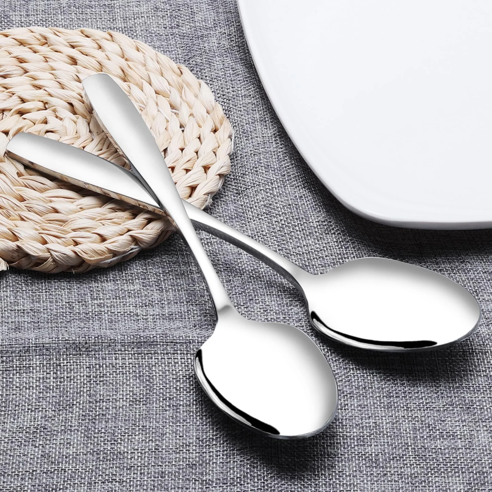 Ложка для сервірування Xyskin, набір 6 шт, велика столова ложка з нержавіючої сталі, фото №5