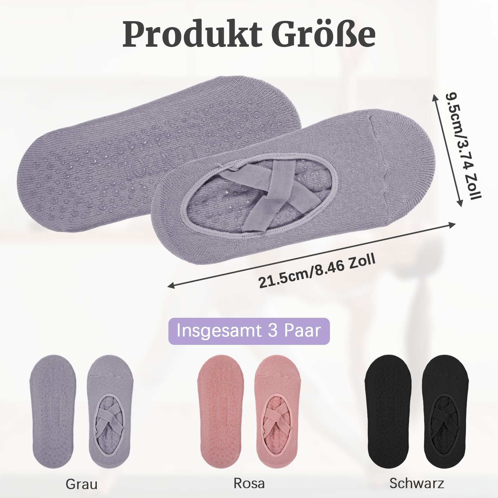 Шкарпетки для пілатесу (3 пари), фото №2