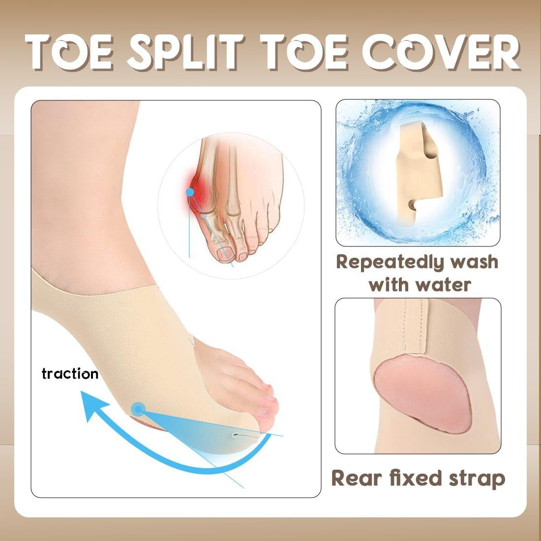 Шкарпетки для корекції Hallux Valgus, 2 шт., роздільник для великого пальця ноги, м’які та дихаючі, фото №5 Шкарпетки для корекції Hallux Valgus, 2 шт., роздільник для великого пальця ноги, м’які та дихаючі, фото №5