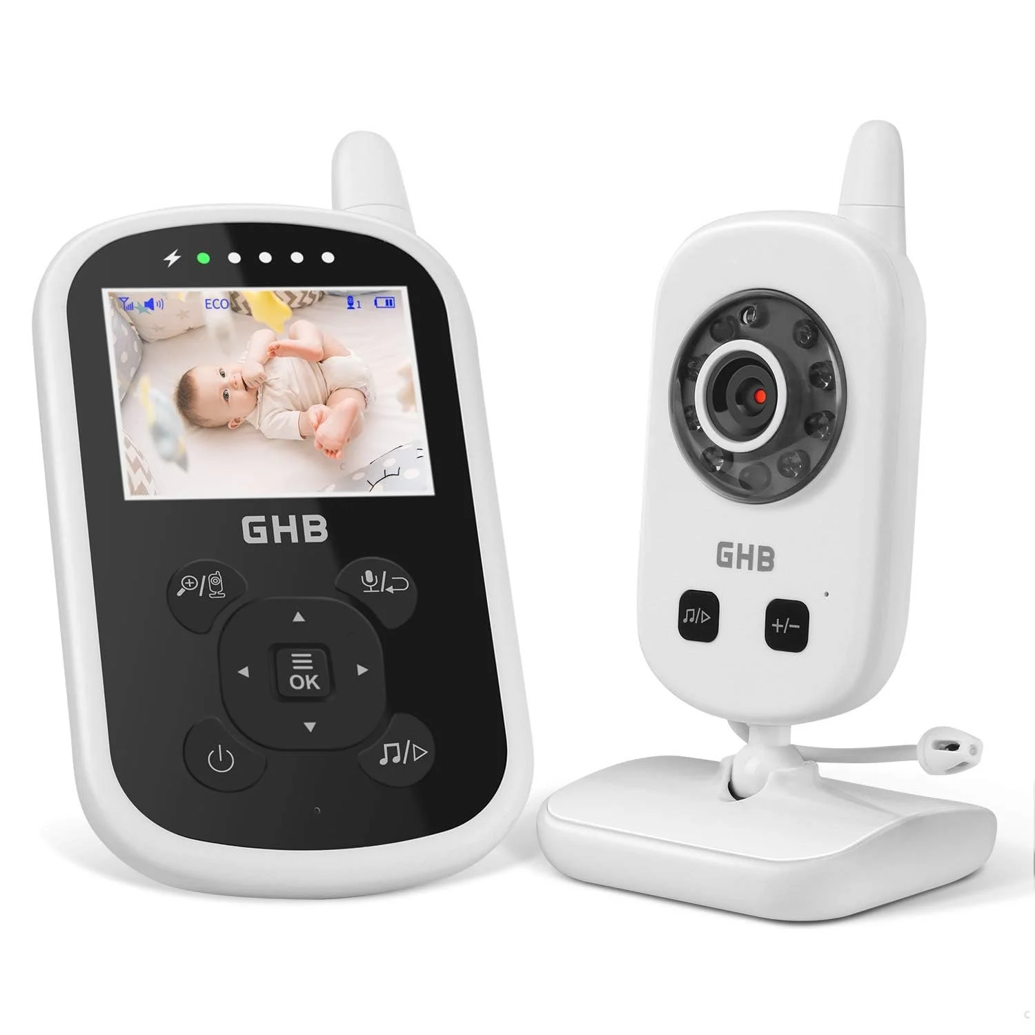 Видеоняня GHB 2.4 дюйма 2.4 GHz Night Vision 2-Way Audio 2X Zoom, фото №1